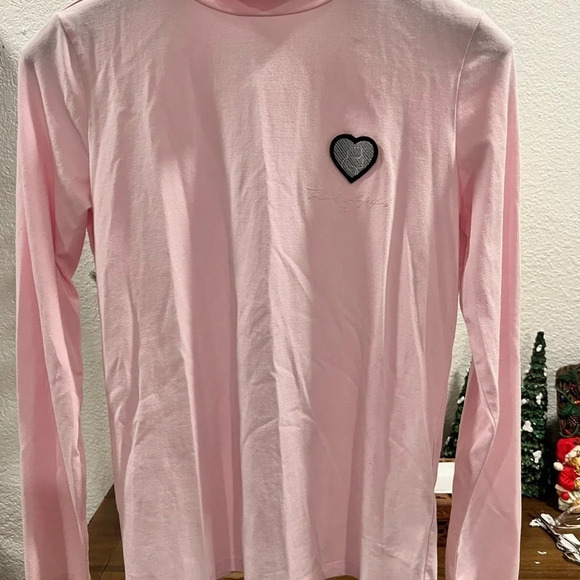 Pink Long Sleeve Top with Heart Patch - Picture 1 of 4